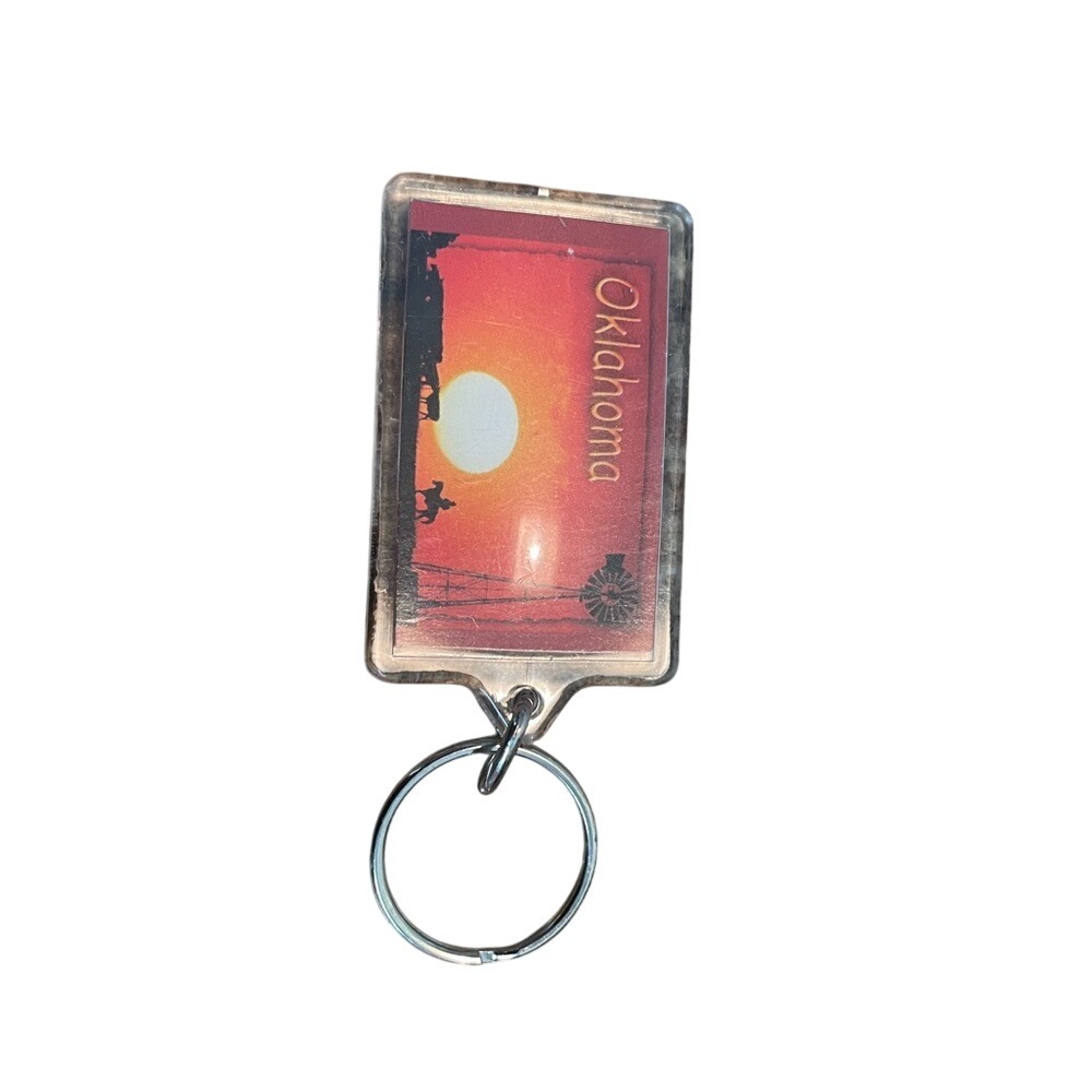 Oklahoma Keychain Souvenir Sunset‎ Windmill Cowboy Novelty Travel Gift